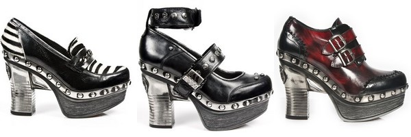 Sapatos góticos da coleção Zueco New Rock